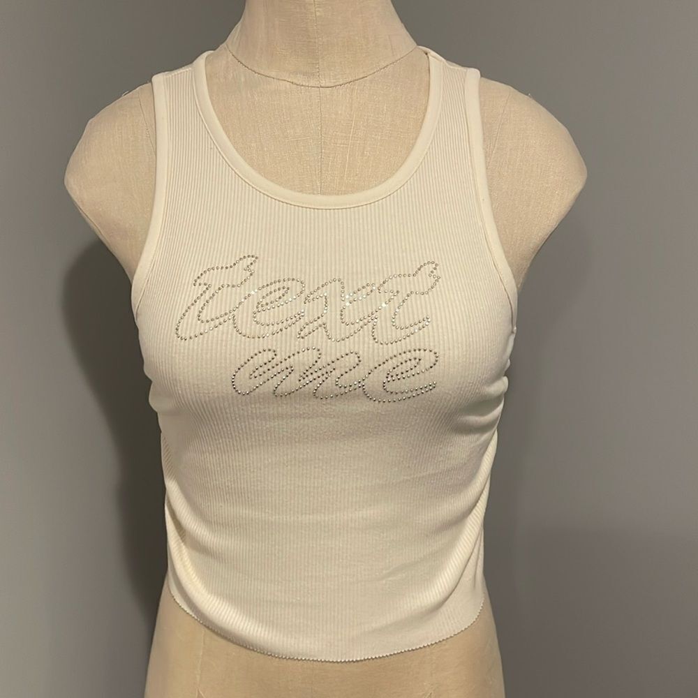 Aerie Text Me Ribbed Crop Tank Top Size XS